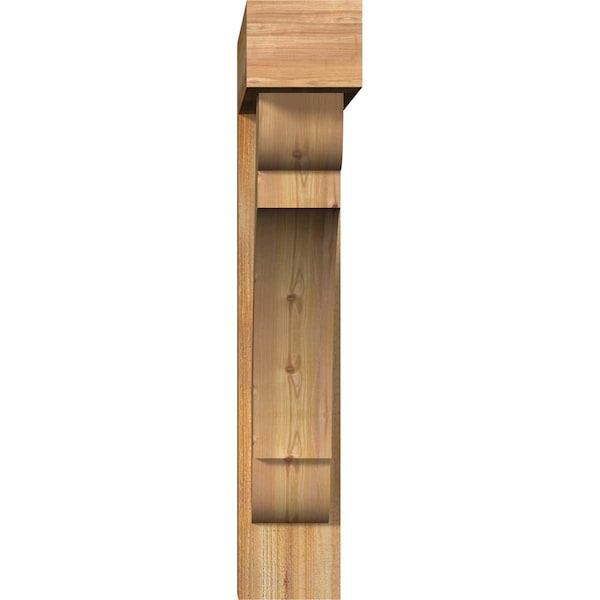 Olympic Block Rough Sawn Bracket W/ Offset Brace, Western Red Cedar, 8W X 36D X 44H